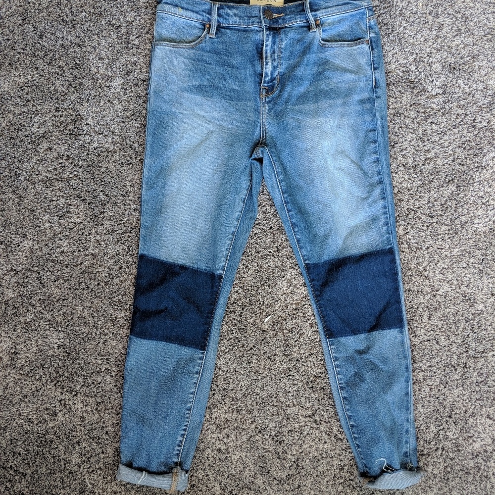 Pacsun patched knee jeans.